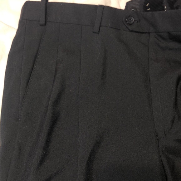 NEW Wall Street men’s 36 x36 poly wool Black Dress Pants Double Pleat Cuffed NWT - Picture 6 of 8